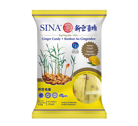SINA Ginger Candy |Mango Ginger  | Made from Fresh Non GMO Ginger | 125g Pack Daily-Cravings.com