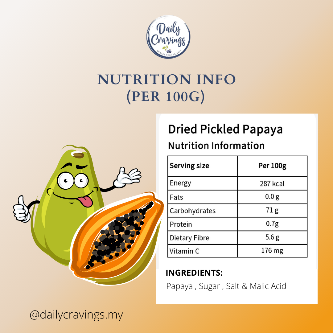Naturally Nice Dried Papaya Pickled 320g Value Pack Daily-Cravings.com