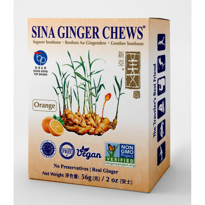 SINA - Ginger Chews | Spicy Sweet Candy | Made from Fresh Ginger | Travel Size 56g