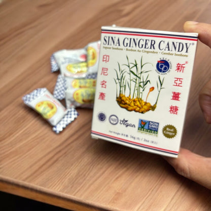 SINA - Ginger Chews | Spicy Sweet Candy | Made from Fresh Ginger | Travel Size 56g