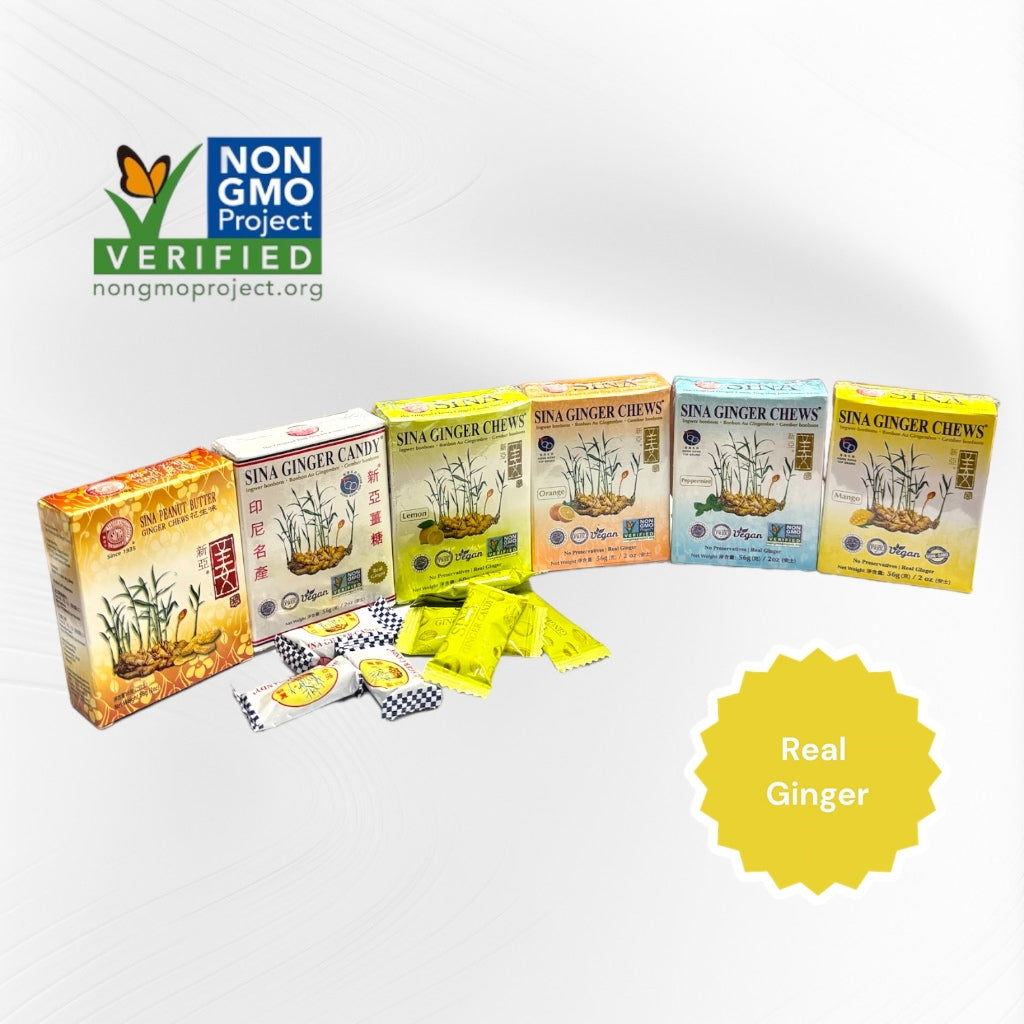 SINA - Ginger Chews | Spicy Sweet Candy | Made from Fresh Ginger | Travel Size 56g
